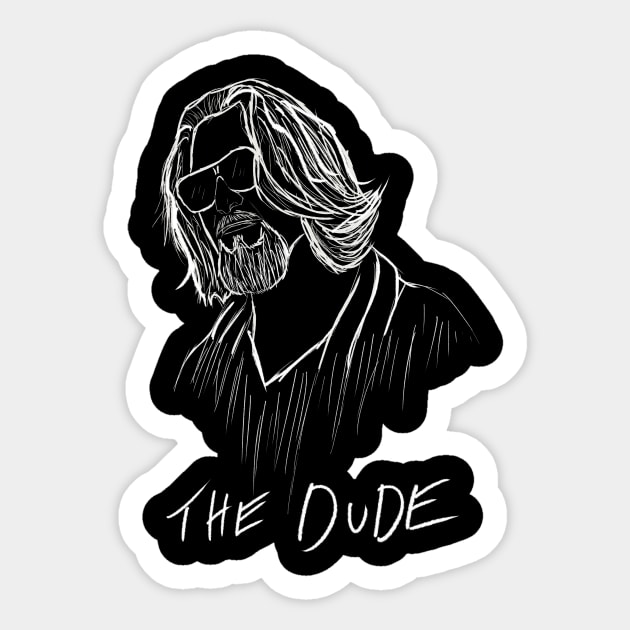 The big lebowski the dude Sticker by POPITONTHEWALL